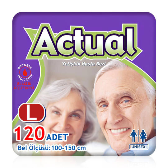 Actual Bel Bantlı Hasta Bezi L-Large Beden 120 Adet