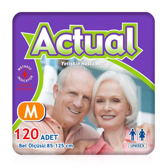 Actual Bel Bantlı Hasta Bezi M-Medium Beden 120 Adet