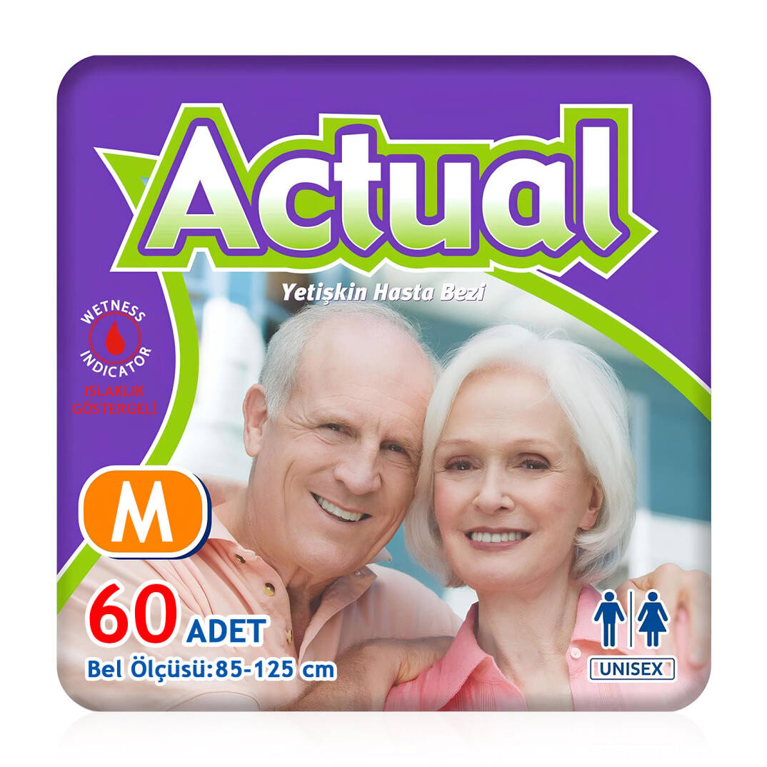 Actual Bel Bantlı Hasta Bezi M-Medium Beden 60 Adet - 1