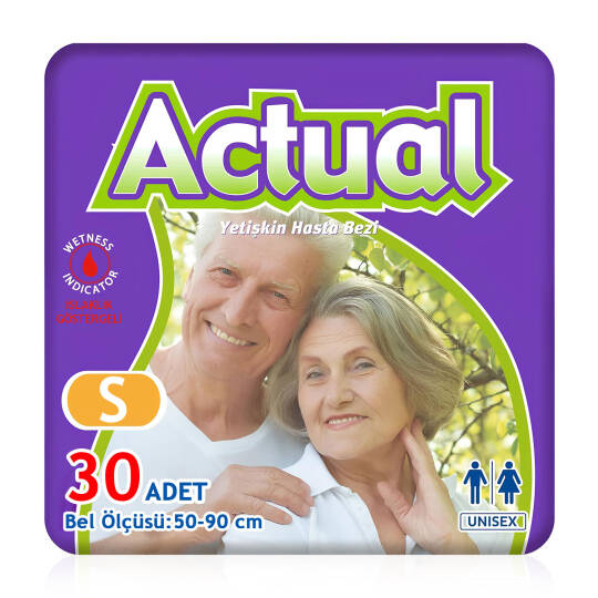 Actual Bel Bantlı Hasta Bezi S-Small Beden 30 Adet
