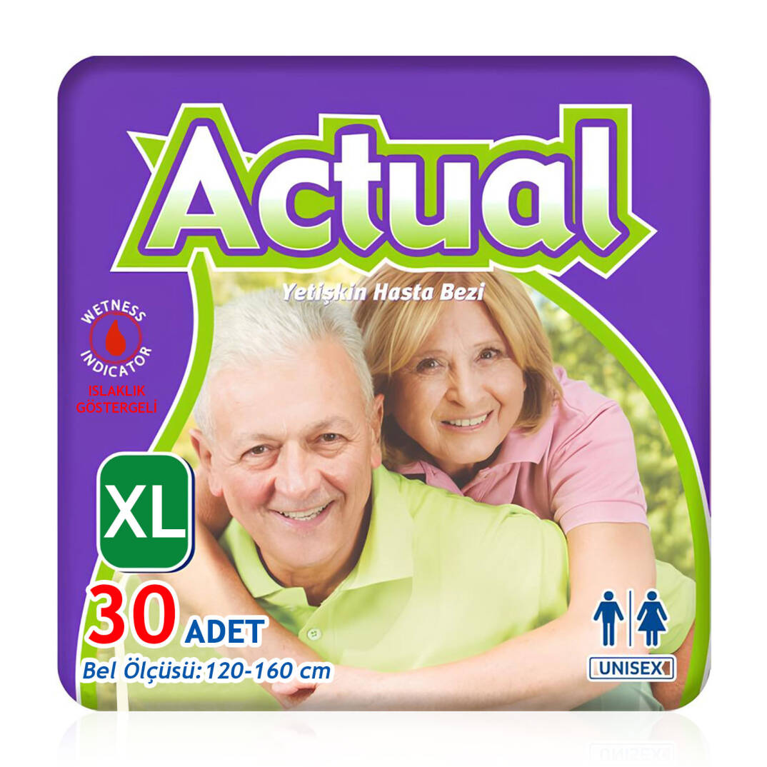 Actual Bel Bantlı Hasta Bezi XL-Extra Large Beden 30 Adet - 1