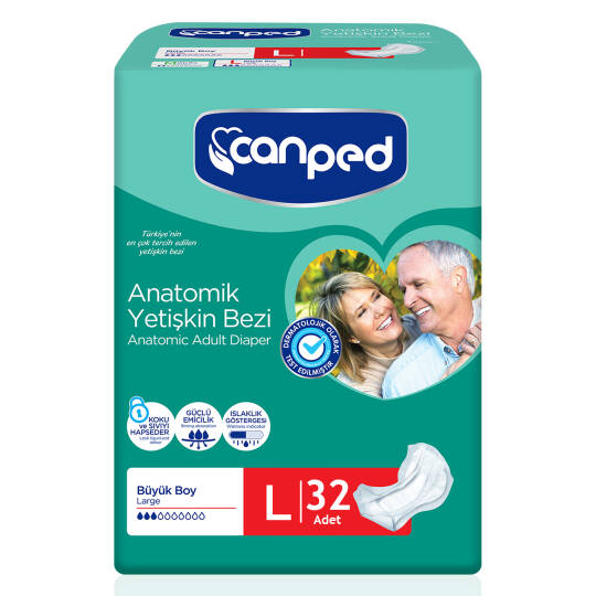 Canped Anatomik Hasta Bezi L-Large Beden 32 Adet