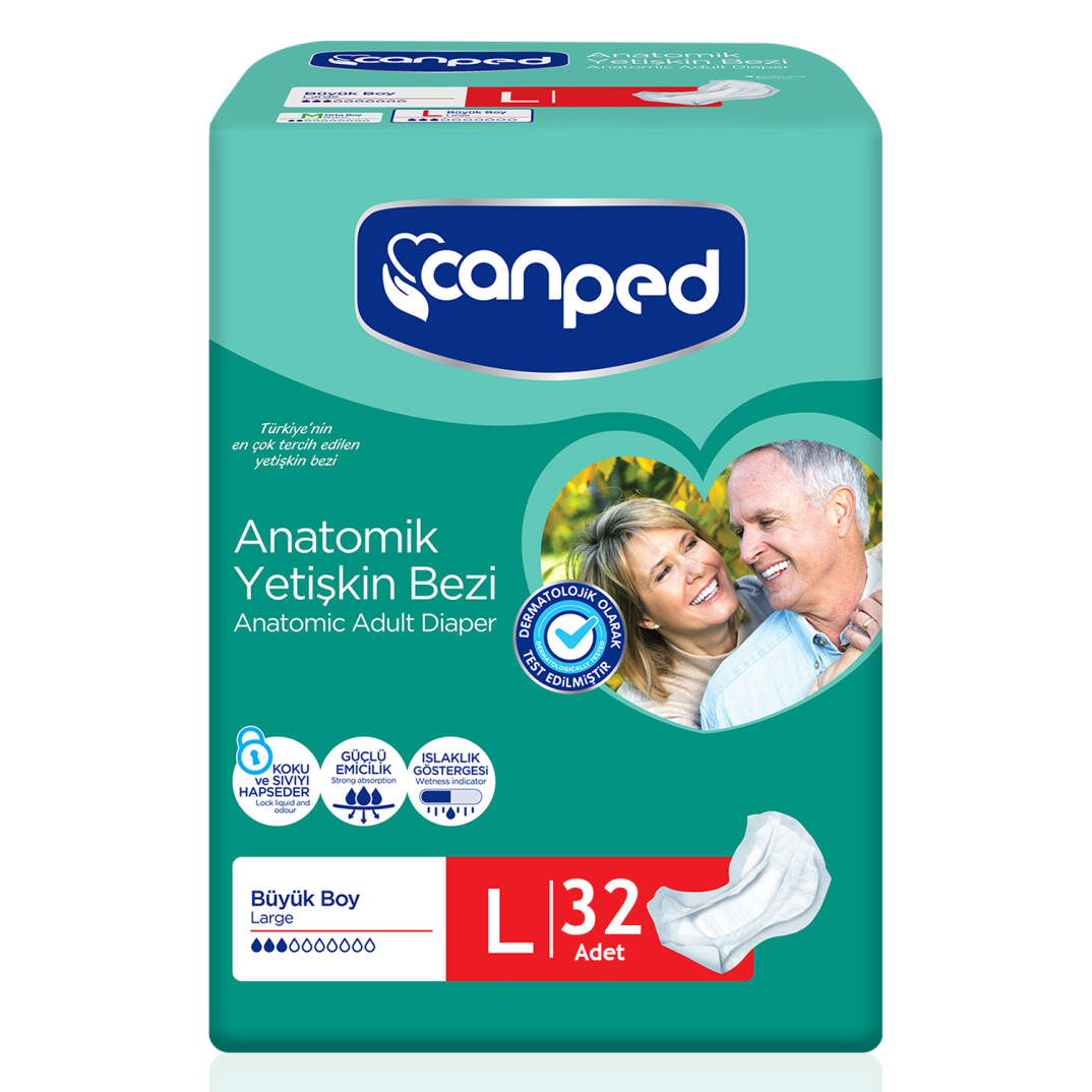 Canped Anatomik Hasta Bezi L-Large Beden 32 Adet - 1