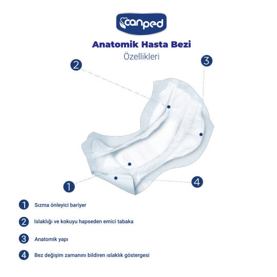 Canped Anatomik Hasta Bezi L-Large Beden 8 Adet - 3