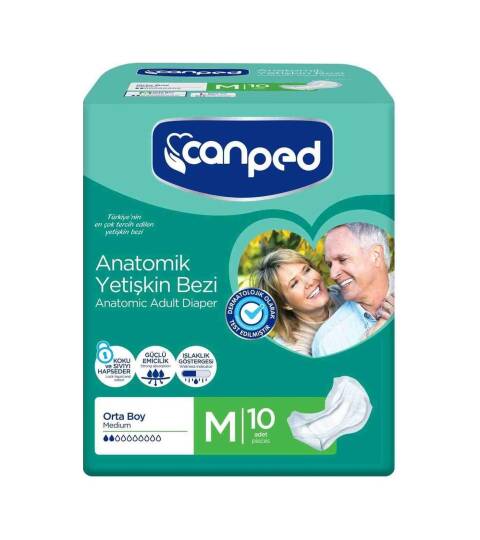 Canped Anatomik Hasta Bezi M-Medium Beden 10 Adet