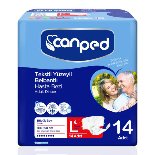 Canped Belbantlı Gece Eko L-Large Beden 14 Adet