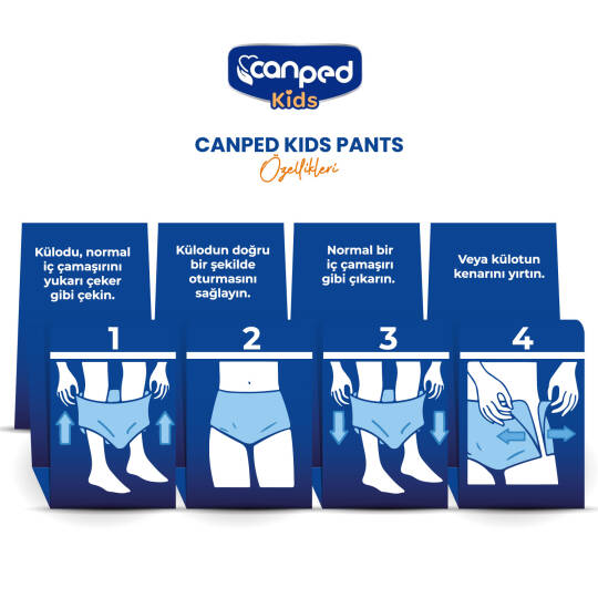 Canped Kids Pants Çocuklar İçin Tekstil Yüzeyli Külot Bez 4-7 Yaş 27 adet - 3