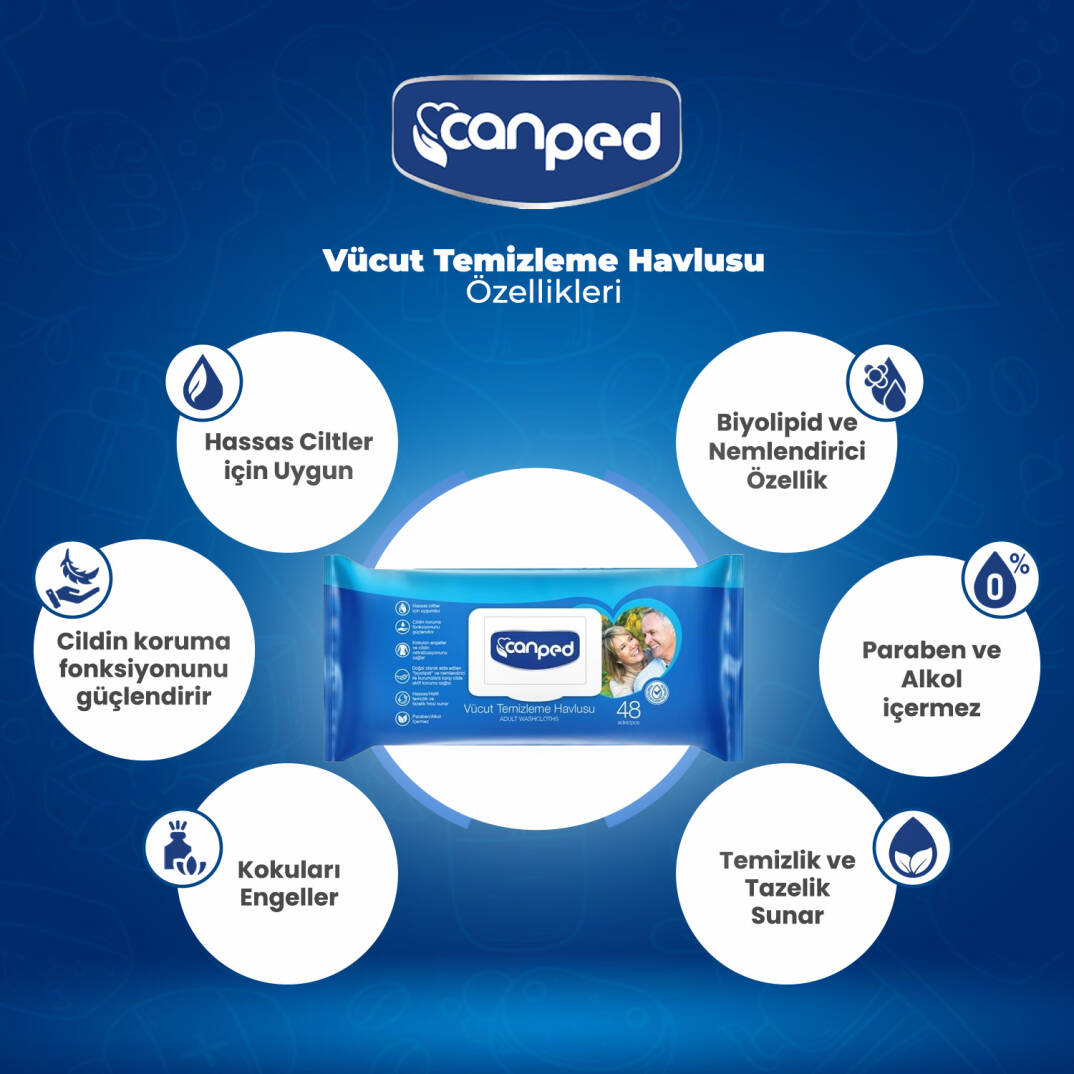 Canped Vücut Temizleme Havlusu 144 Adet - 2