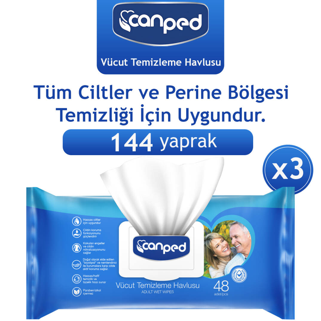 Canped Vücut Temizleme Havlusu 144 Adet - 1