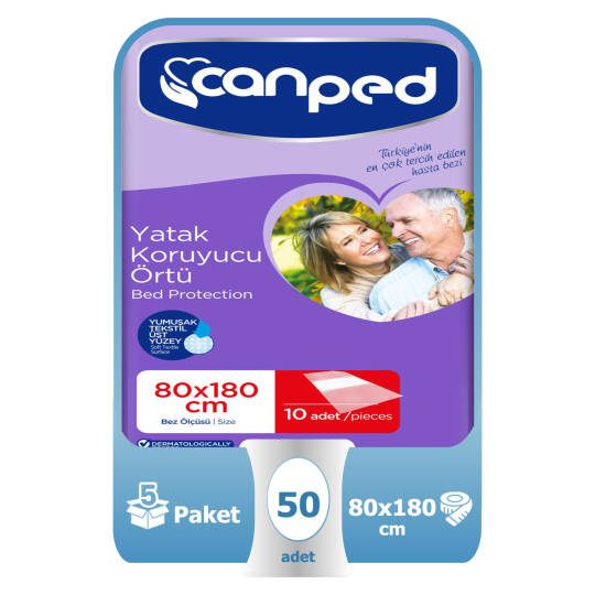 Canped Yatak Koruyucu Örtü 80x180 Cm 50 Adet