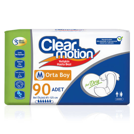 Clear Motion Belbantlı Hasta Bezi M-Medium Beden 90 Adet