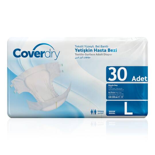 Coverdry Bel Bantlı Hasta Bezi L-Large Beden 30 Adet