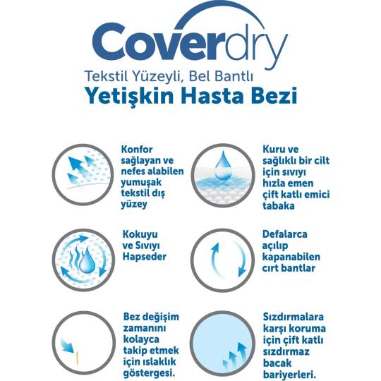 Coverdry Bel Bantlı Hasta Bezi L-Large Beden 60 Adet - 2