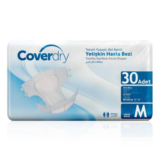 Coverdry Bel Bantlı Hasta Bezi M-Medium Beden 30 Adet