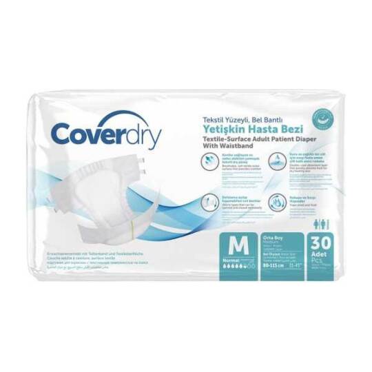 Coverdry Bel Bantlı Hasta Bezi M-Medium Beden 30 Adet