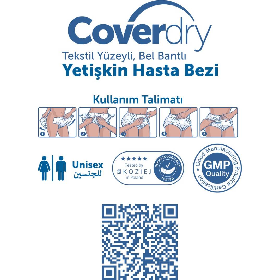 Coverdry Bel Bantlı Hasta Bezi S-Small Beden 30 Adet - 3