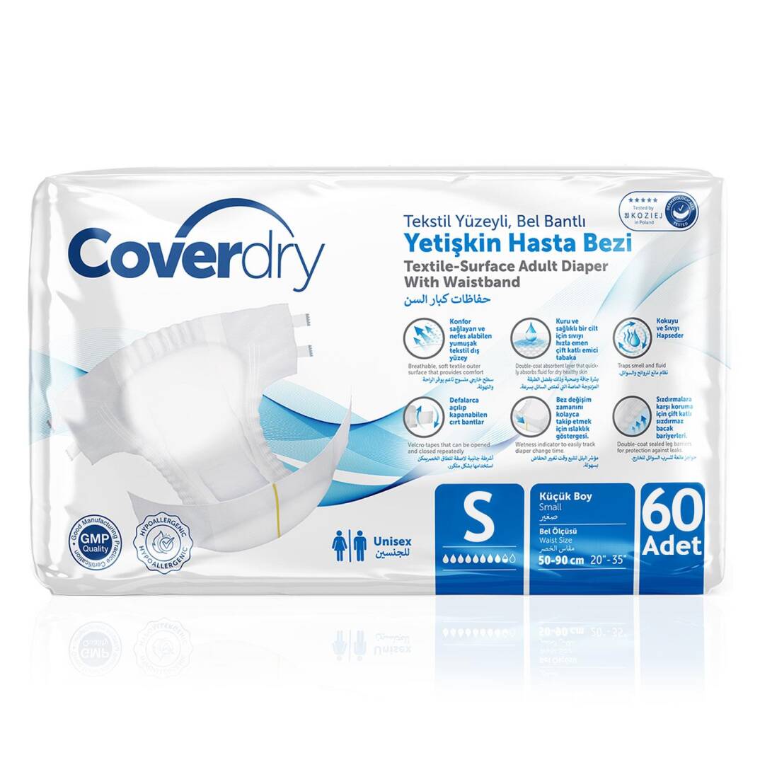 Coverdry Bel Bantlı Hasta Bezi S-Small Beden 60 Adet - 1