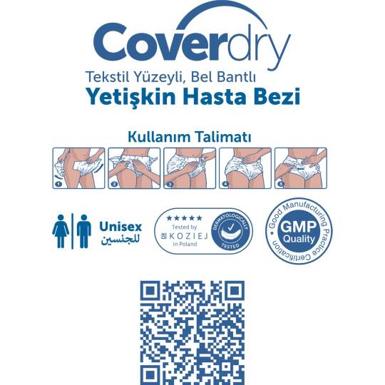 Coverdry Bel Bantlı Hasta Bezi S-Small Beden 60 Adet - 3