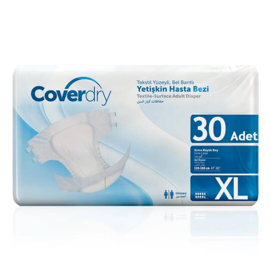 Coverdry Bel Bantlı Hasta Bezi XL-Extra Large Beden 30 Adet