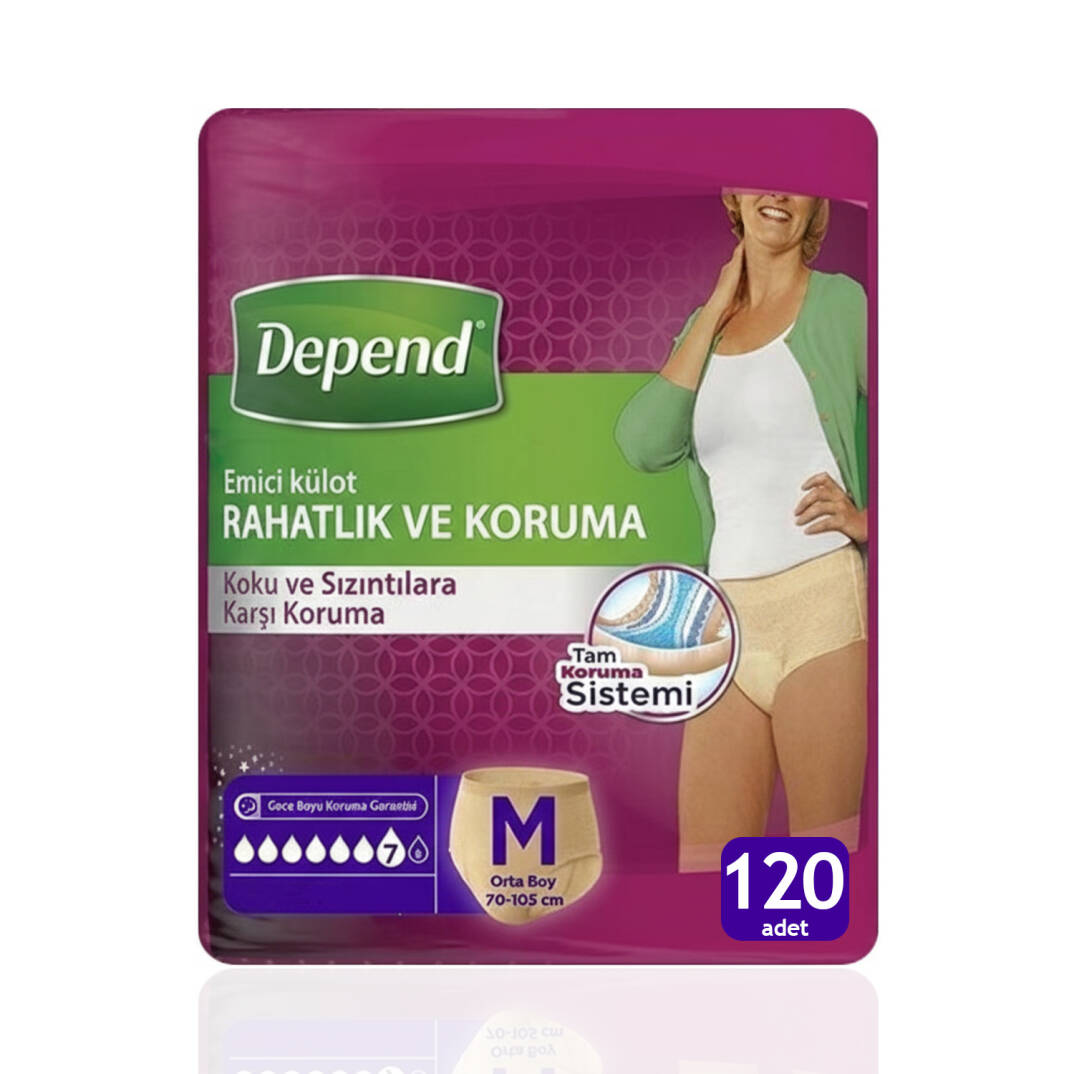 Depend Emici Külot Bayan M-Medium Beden 120 Adet - 1