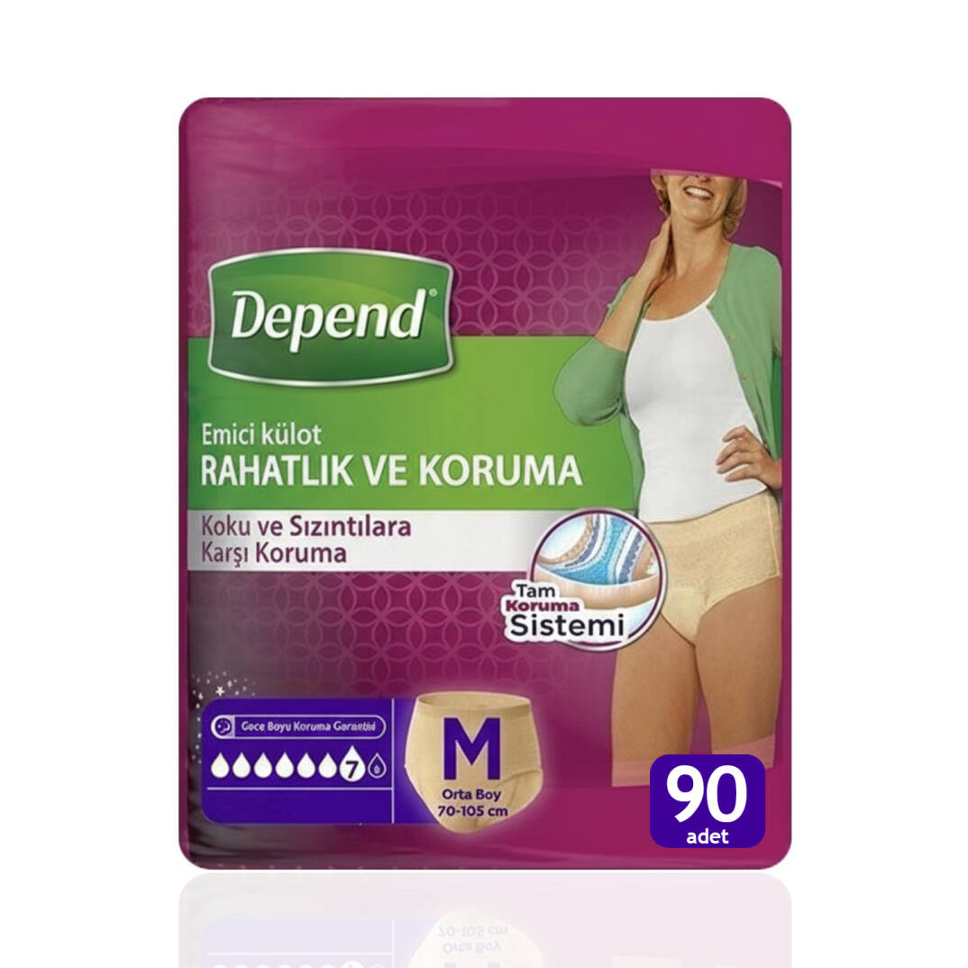 Depend Emici Külot Bayan M-Medium Beden 90 Adet - 1