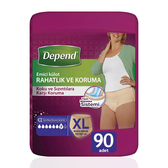 Depend Emici Külot Bayan XL-Extra Large Beden 90 Adet