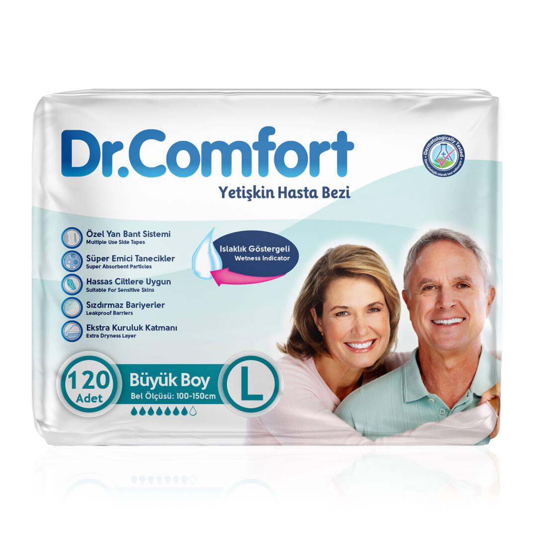 Dr. Comfort Belbantlı Hasta Bezi L-Large Beden 120 Adet - 1