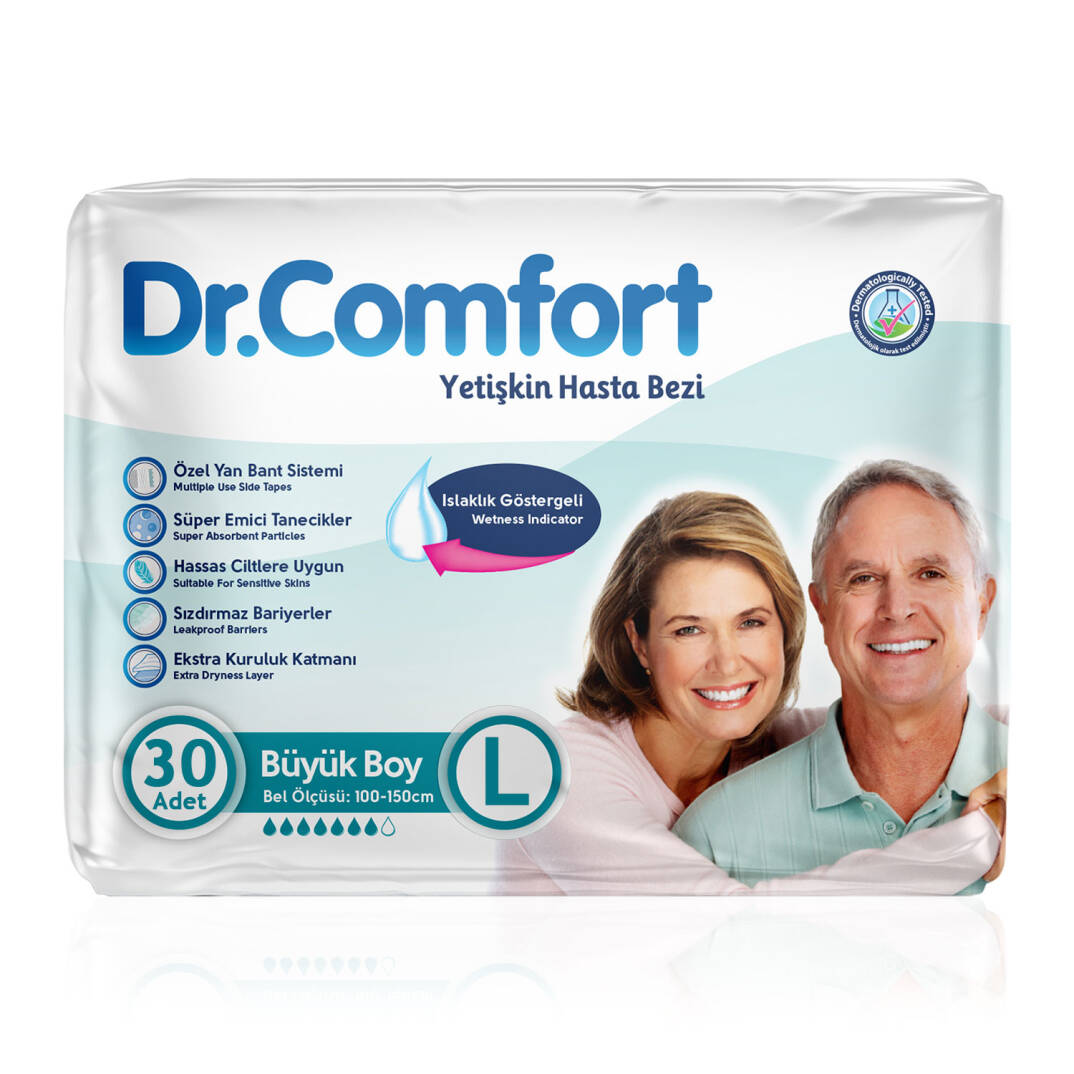 Dr. Comfort Belbantlı Hasta Bezi L-Large Beden 30 Adet - 1