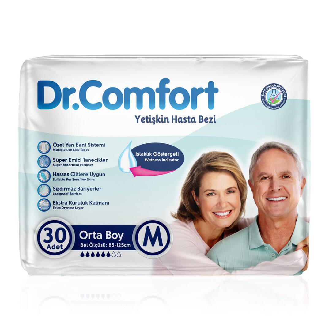 Dr. Comfort Belbantlı Hasta Bezi M-Medium Beden 30 Adet - 1