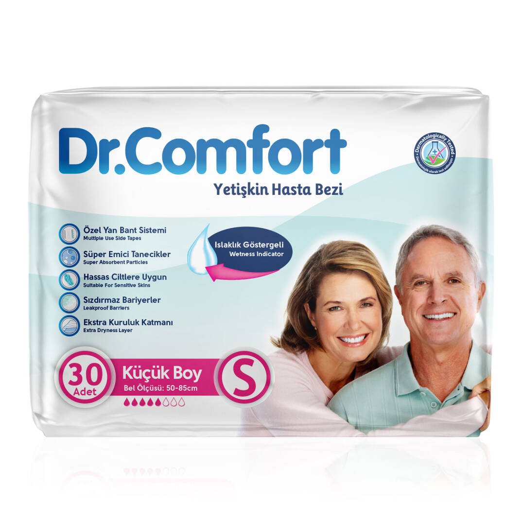 Dr. Comfort Belbantlı Hasta Bezi S-Small Beden 30 Adet - 1