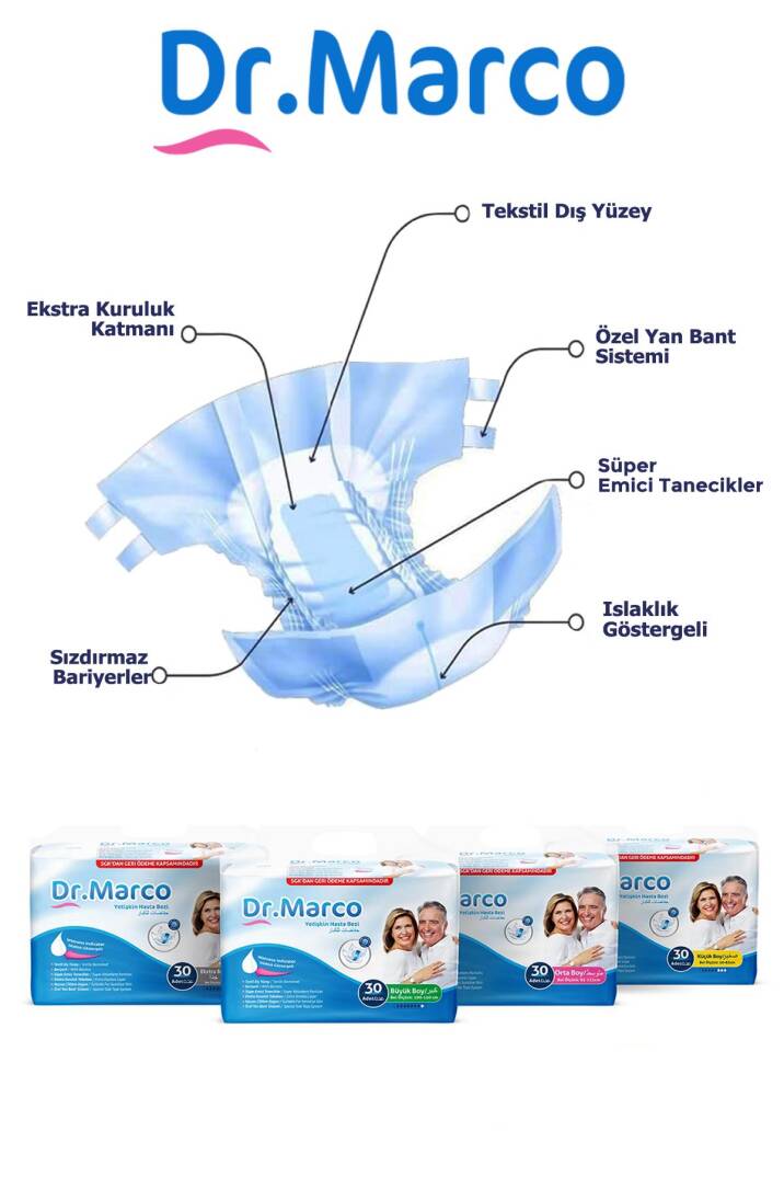Dr. Marco Belbantlı Hasta Bezi M-Medium Beden 120 Adet - 2