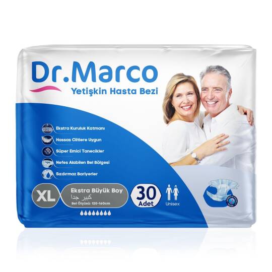 Dr. Marco Belbantlı Hasta Bezi XL-Extra Large Beden 30 Adet
