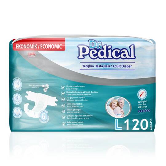 Dr. Pedical Belbantlı Hasta Bezi L-Large Beden 120 Adet