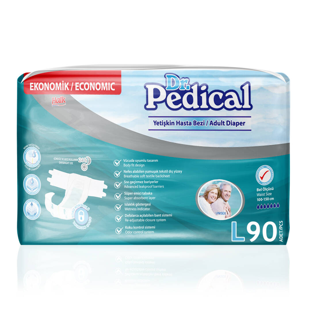Dr. Pedical Belbantlı Hasta Bezi L-Large Beden 90 Adet - 1