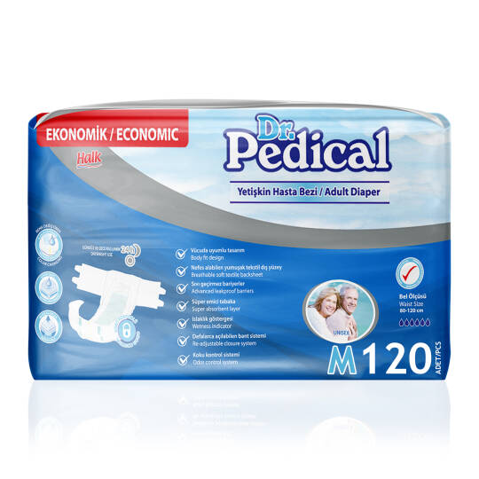 Dr. Pedical Belbantlı Hasta Bezi M-Medium Beden 120 Adet