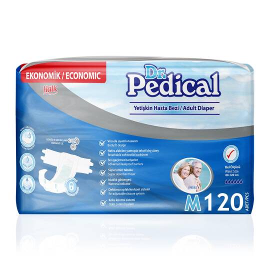 Dr. Pedical Belbantlı Hasta Bezi M-Medium Beden 120 Adet