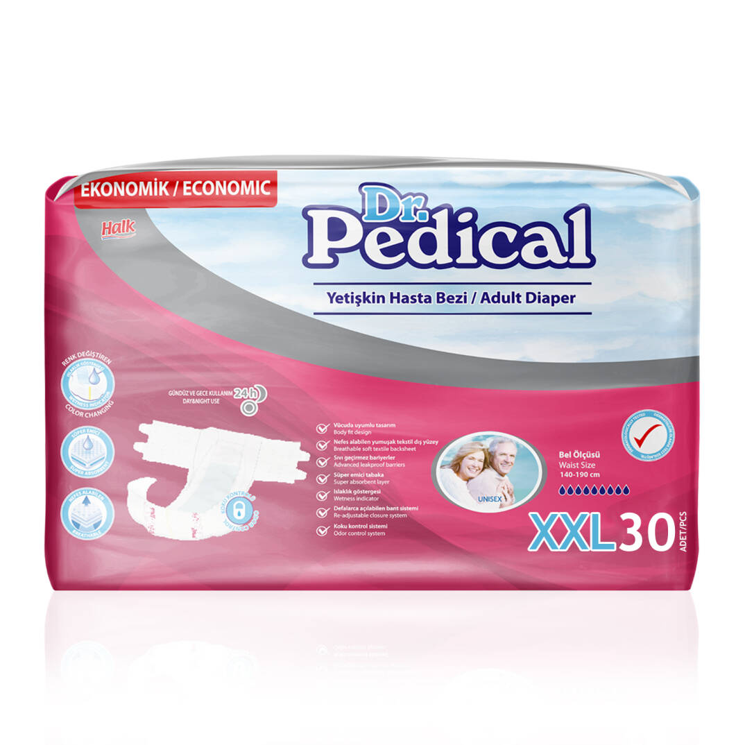 Dr. Pedical Belbantlı Hasta Bezi XXL-Extra Extra Large Beden 30 Adet - 1