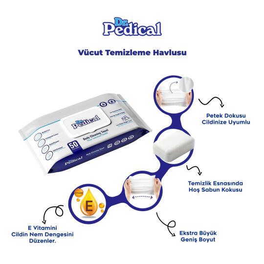 Dr. Pedical Vücut Temizleme Havlusu Beyaz Sabun 1200 Adet - 2