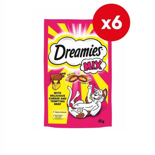 Dreamies Mix Sığır Etli ve Peynirli Yetişkin Kedi Ödül Maması 60 Gr 6 Adet