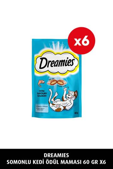 Dreamies Somonlu Yetişkin Kedi Ödül Maması 60 Gr 6 Adet