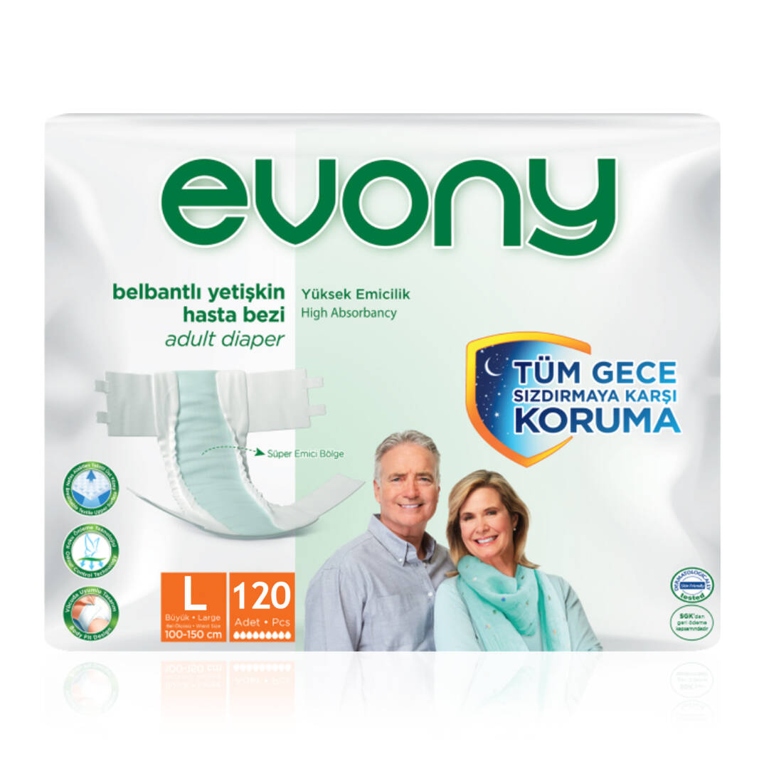 Evony Belbantlı Hasta Bezi L-Large Beden 120 Adet - 1