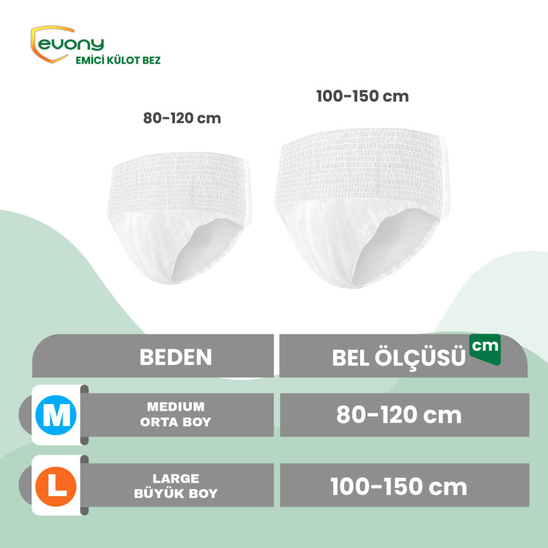 Evony Emici Külot L-Large Beden 120 Adet - 2