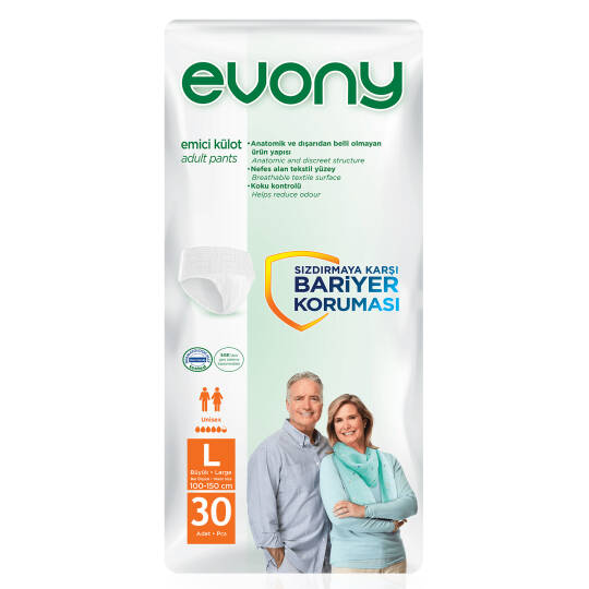 Evony Emici Külot L-Large Beden 30 Adet