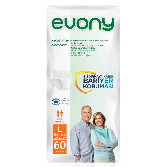 Evony Emici Külot L-Large Beden 60 Adet