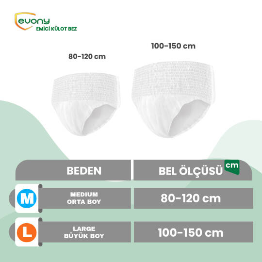Evony Emici Külot M-Medium Beden 120 Adet - 2