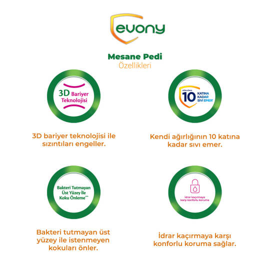 Evony Günlük Mesane Pedi Uzun 24 Adet - 2