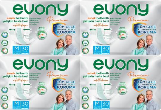 Evony Premium Belbantlı Hasta Bezi M-Medium Beden 120 Adet