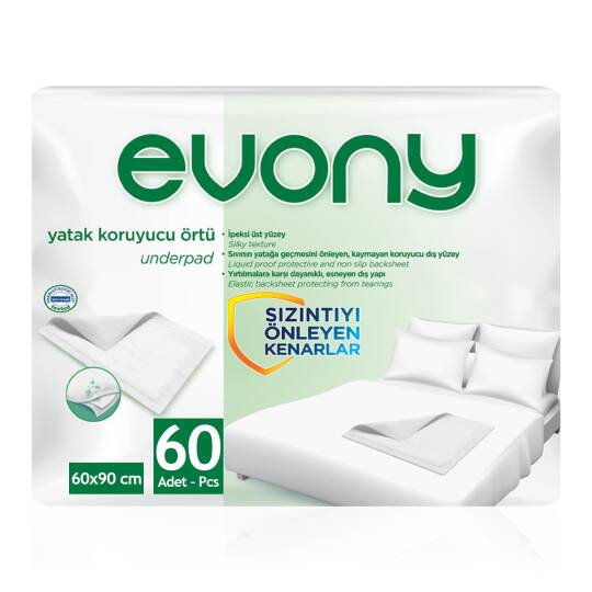 Evony Yatak Koruyucu Örtü 60x90 Cm 60 Adet