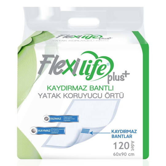 Flexi Life Plus Bantlı Yatak Koruyucu Örtü 60x90 Cm 120 Adet