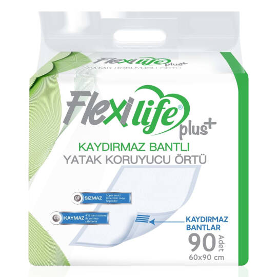 Flexi Life Plus Bantlı Yatak Koruyucu Örtü 60x90 Cm 90 Adet